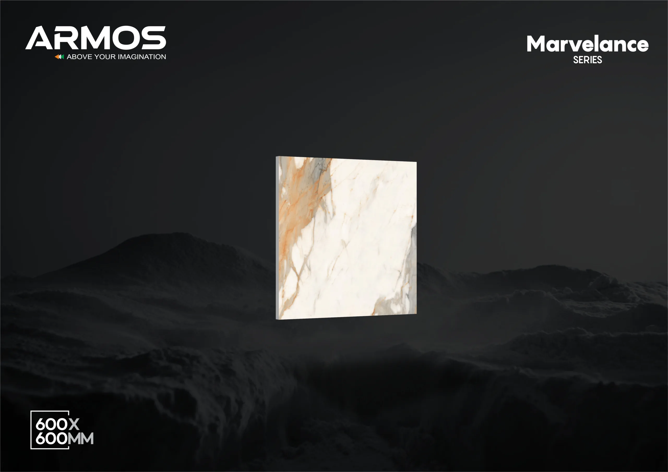 600x600mm glossy porcelain tiles from Marvelance series – premium floor tiles by Armos