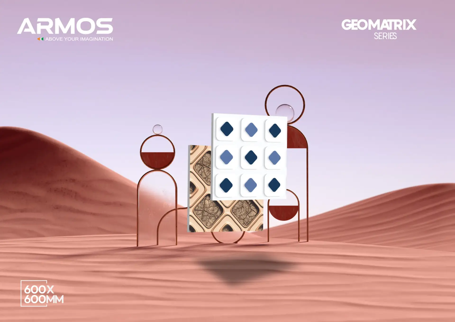 Geometrix series glossy finish 600x600mm porcelain tiles for modern floors and interiors – premium ceramic tiles from India