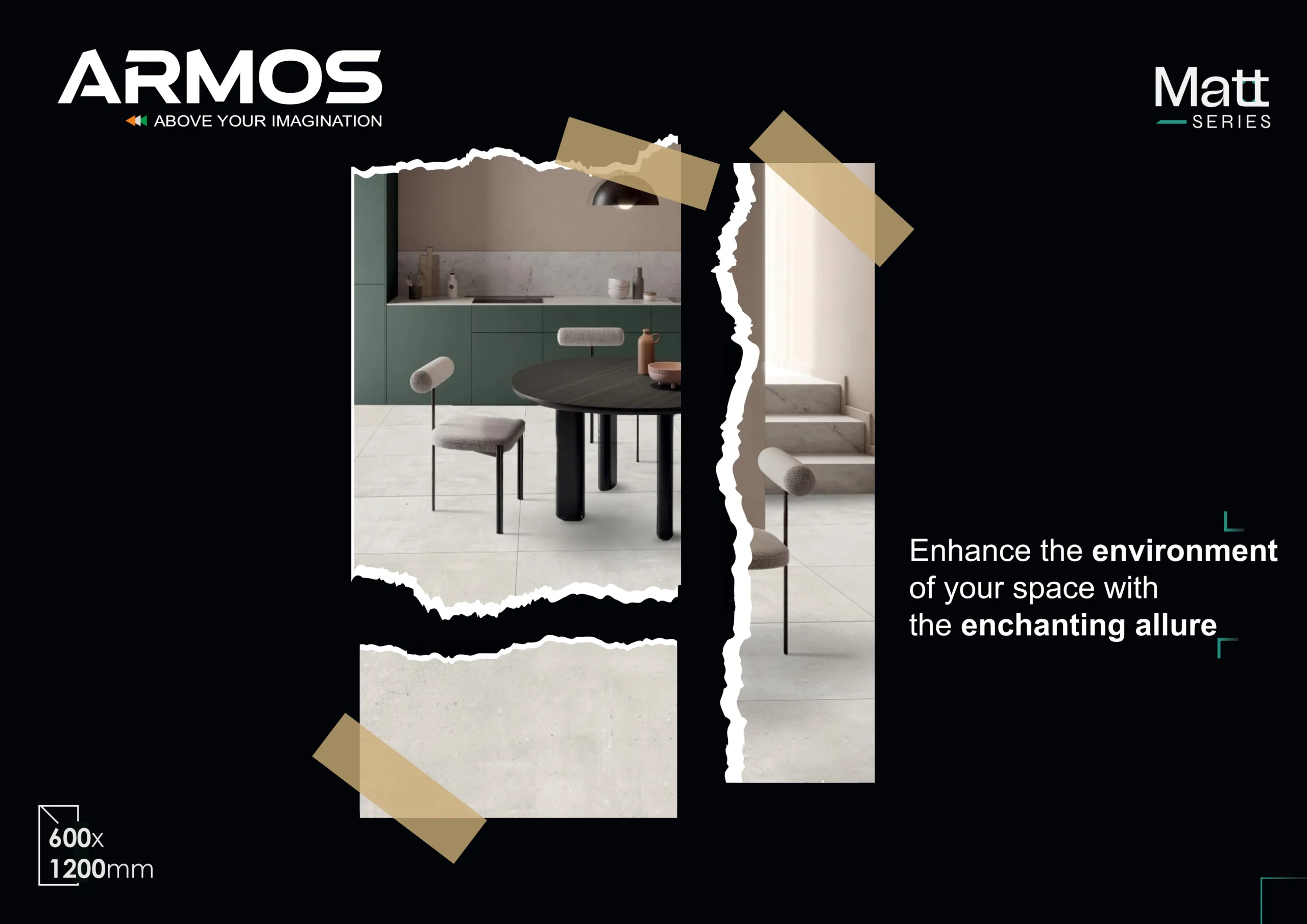 600x1200mm matt finish porcelain tiles for floor and wall – non-slip, durable, premium quality tiles from India