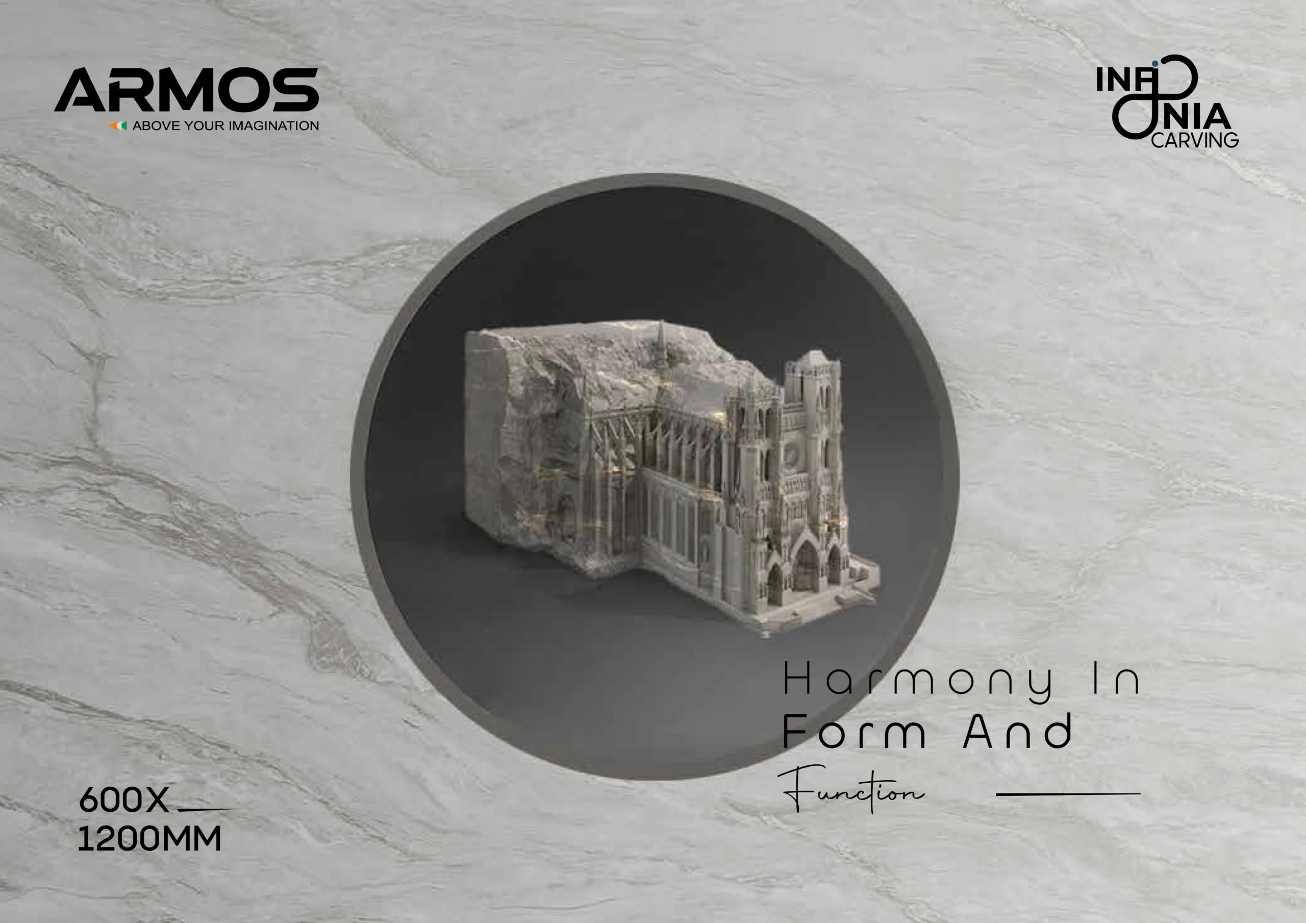 Infinia Collection 600x1200mm Carving Finish Porcelain Tiles for Wall and Floor – Premium Designer Tiles from Armos