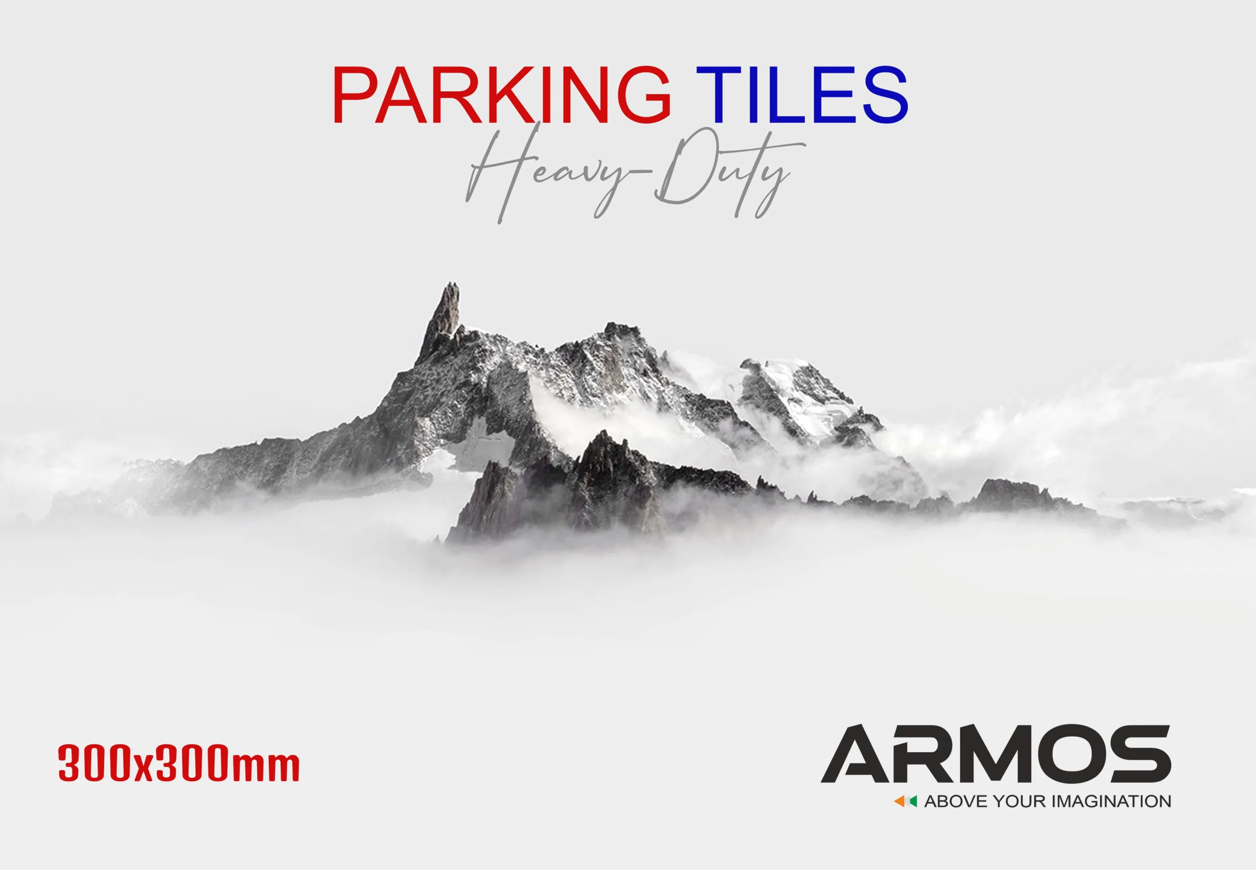 300x300mm outdoor parking tiles for driveways, patios, and heavy-duty areas by Armos