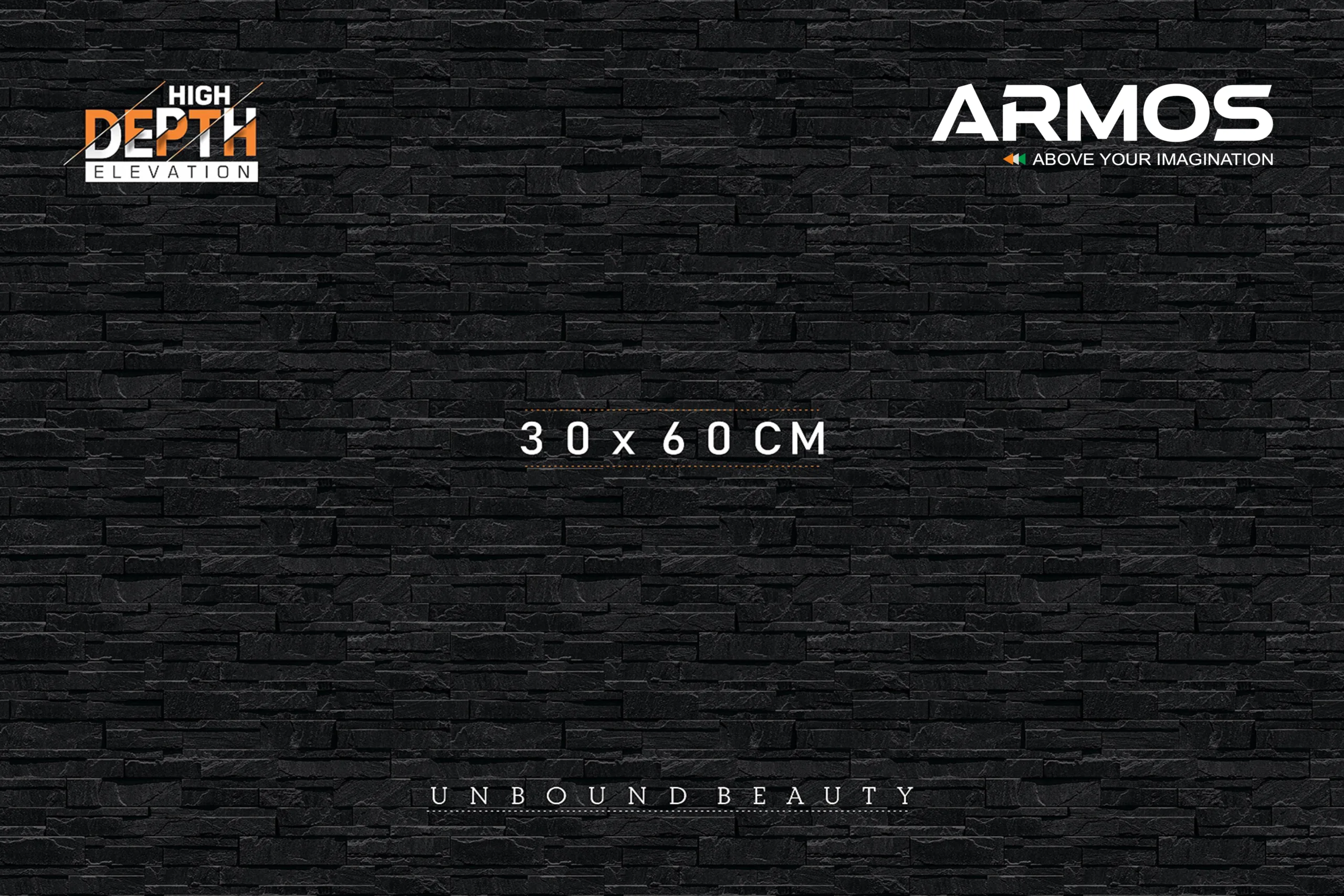 300x600mm ceramic high depth elevation wall tiles for exterior and facade walls from Armos, top tile manufacturer in India
