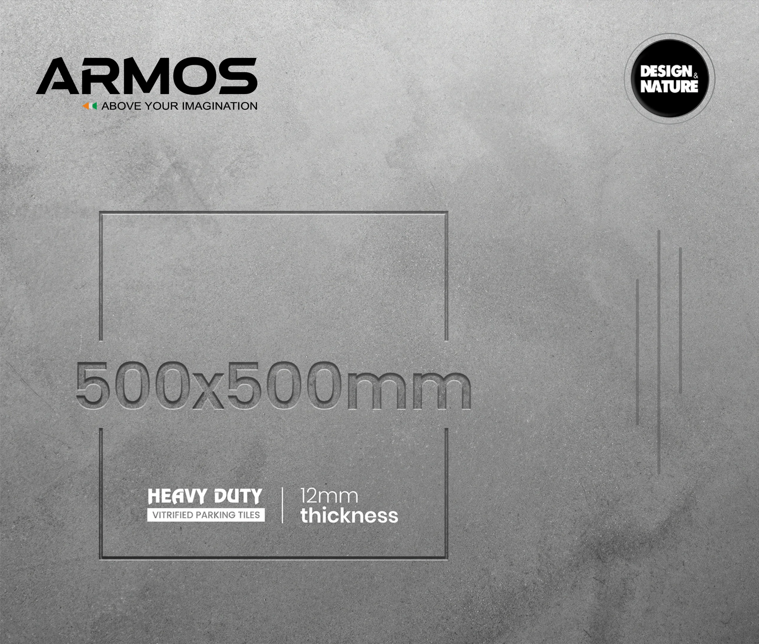 500x500mm outdoor parking tiles for driveway, patio, garden, and commercial outdoor spaces