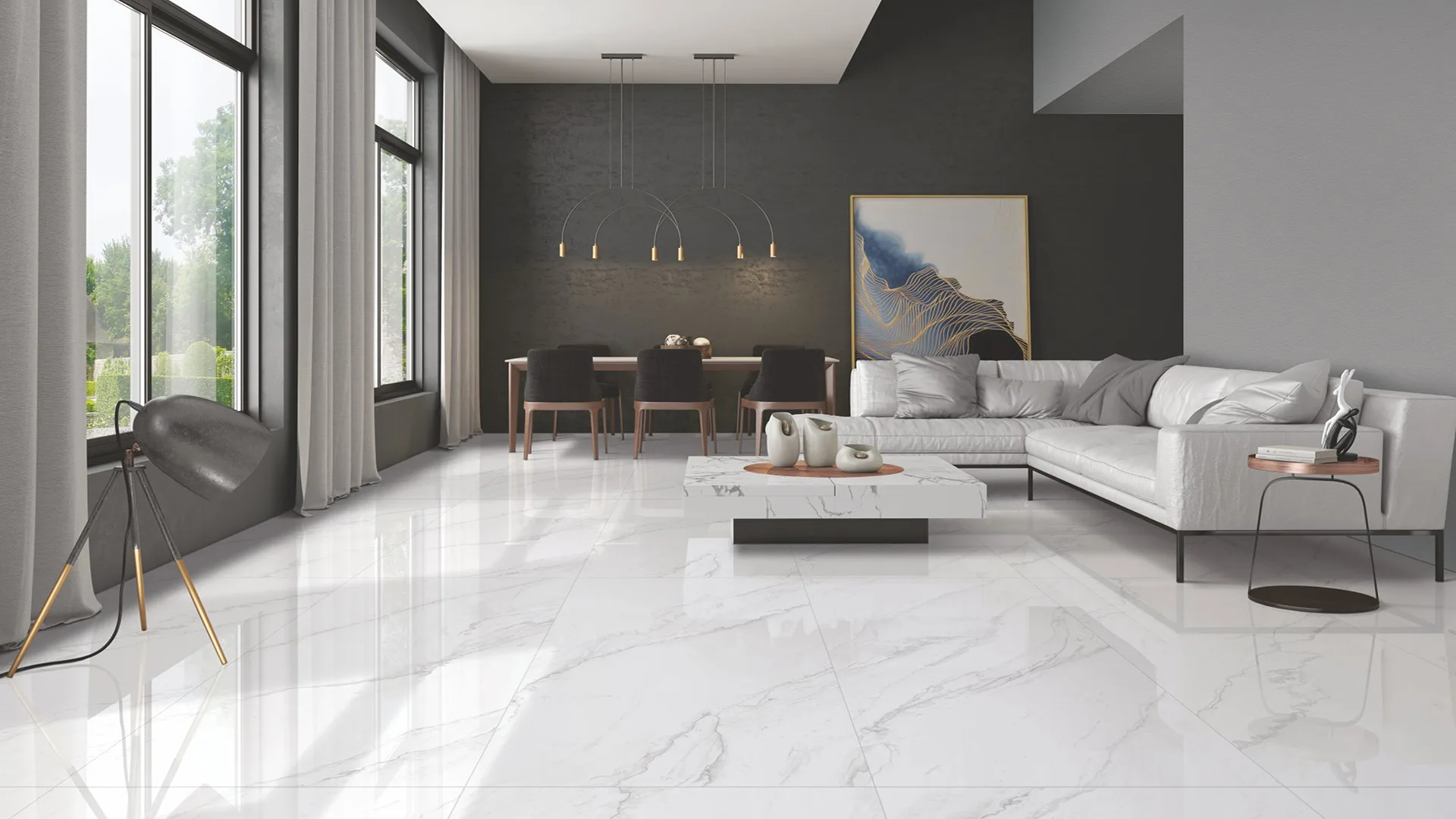 High Gloss Porcelain Tiles for Modern Floor and Wall Designs – 600x1200mm